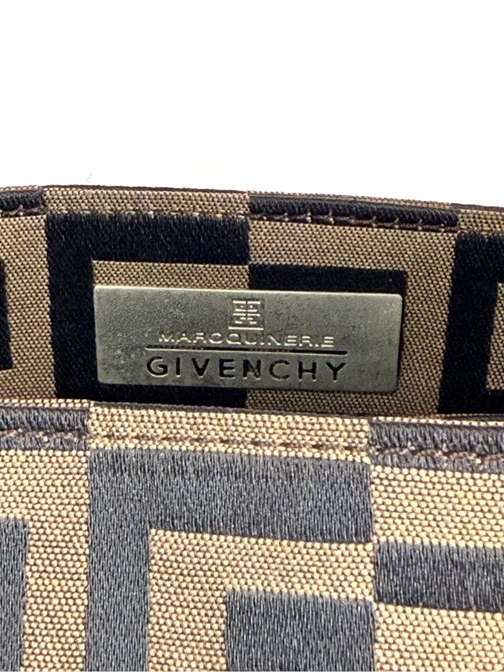 Givenchy Maroquinerie Brown Jacquard Monogram Tote Bag Canvas Vintage Handbag